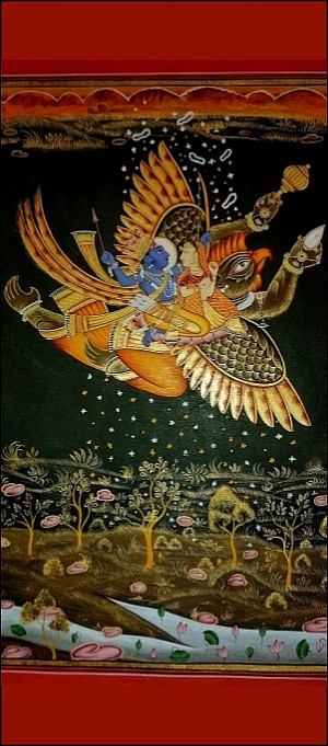 Krishna-Radha on Garuda