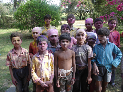 Village boys at Holi 2009